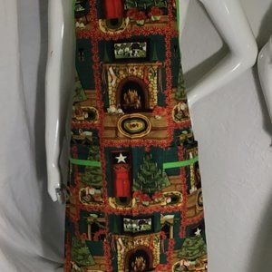Adult Apron Fireside with Green Trim